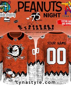 Anaheim Ducks Peanuts 75 Years Night Hockey Jersey