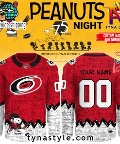 Carolina Hurricanes Peanuts 75 Years Night Hockey Jersey