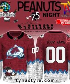 Colorado Avalanche Peanuts 75 Years Night Hockey Jersey