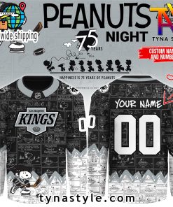 Los Angeles Kings Peanuts 75 Years Night Hockey Jersey