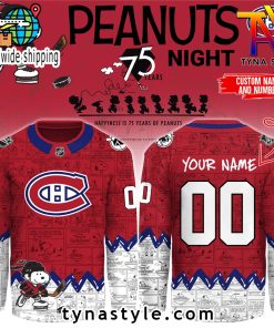 Montreal Canadiens Peanuts 75 Years Night Hockey Jersey