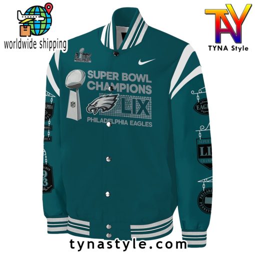 NFL Philadelphia Eagles Super Bowl LIX Champions Baseball Jacket