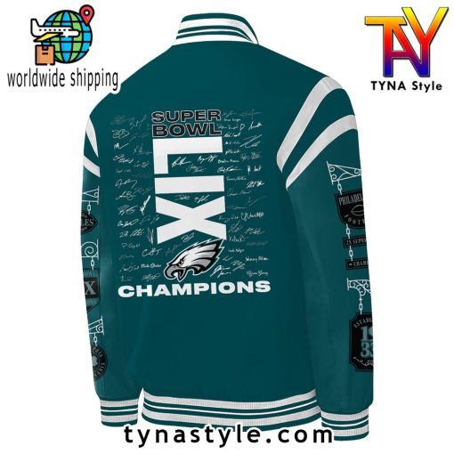 NFL Philadelphia Eagles Super Bowl LIX Champions Baseball Jacket