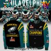 NFL Philadelphia Eagles Super Bowl LIX Champions Premium Baseball Jacket