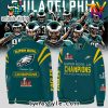 NFL Philadelphia Eagles Super Bowl LIX Champions Baseball Jacket Black Green