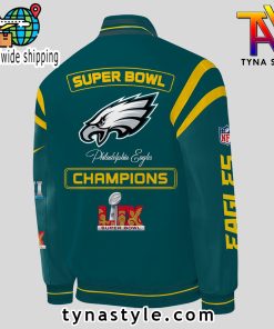 NFL Philadelphia Eagles Super Bowl LIX Champions Premium Baseball Jacket