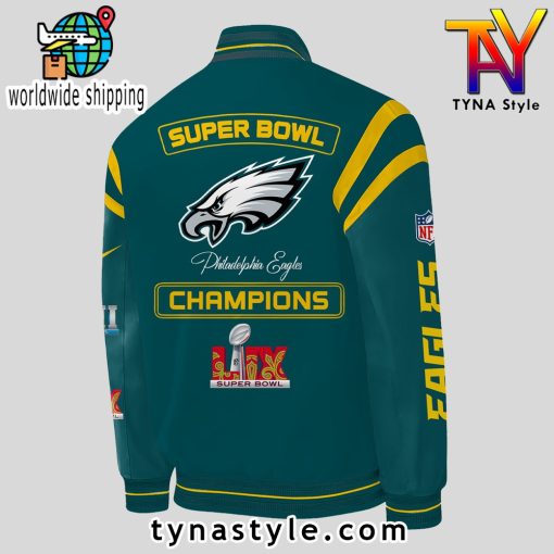 NFL Philadelphia Eagles Super Bowl LIX Champions Premium Baseball Jacket