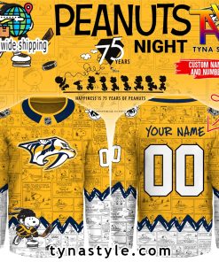 Nashville Predators Peanuts 75 Years Night Hockey Jersey