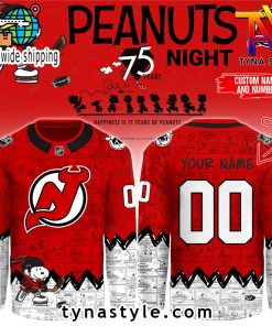 New Jersey Devils Peanuts 75 Years Night Hockey Jersey