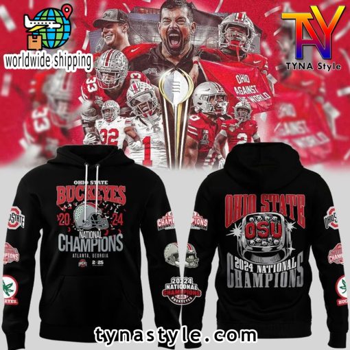 Ohio State Buckeyes Confetti National Champions Ring Black Hoodie