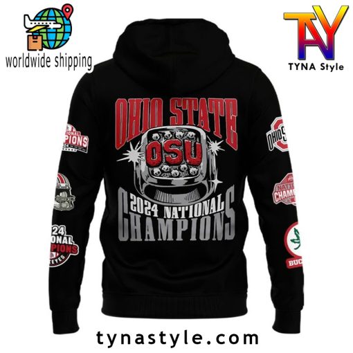 Ohio State Buckeyes Confetti National Champions Ring Black Hoodie