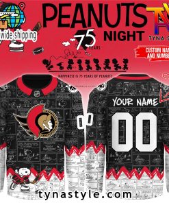 Ottawa Senators Peanuts 75 Years Night Hockey Jersey