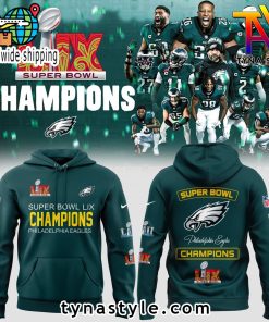 Philadelphia Eagles Super Bowl LIX Champions Hoodie Dark Green