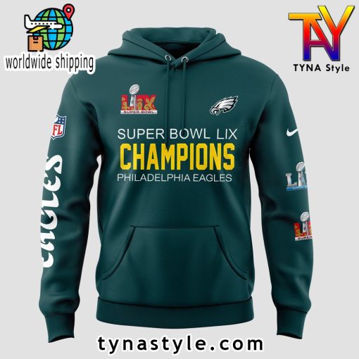 Philadelphia Eagles Super Bowl LIX Champions Hoodie Dark Green