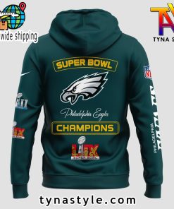 Philadelphia Eagles Super Bowl LIX Champions Hoodie Dark Green