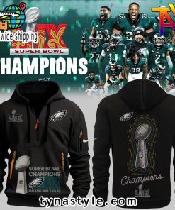 Philadelphia Eagles Super Bowl LIX Champions Premium Hoodie Black