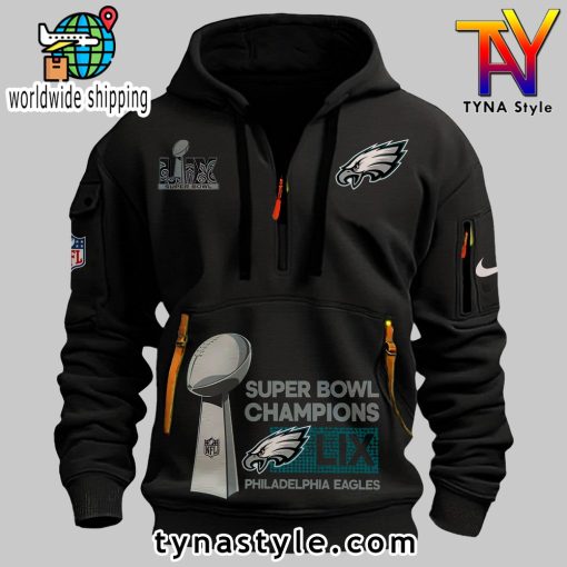 Philadelphia Eagles Super Bowl LIX Champions Premium Hoodie Black