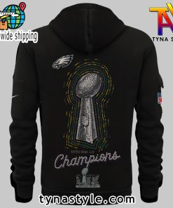 Philadelphia Eagles Super Bowl LIX Champions Premium Hoodie Black