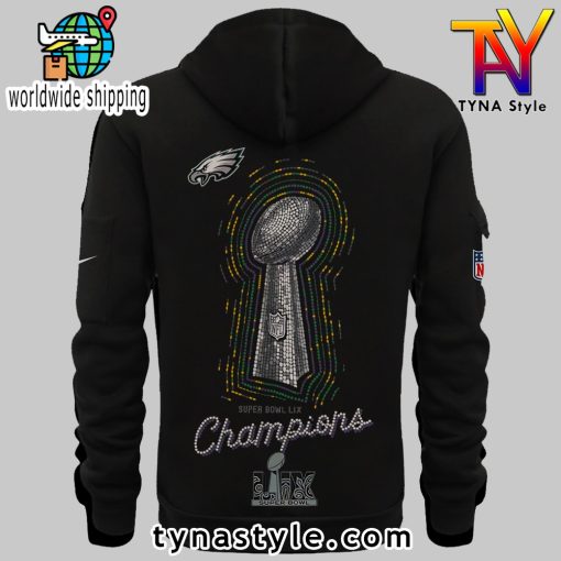 Philadelphia Eagles Super Bowl LIX Champions Premium Hoodie Black