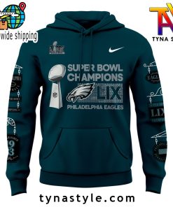 Philadelphia Eagles Super Bowl LIX Champions Premium Hoodie Dark Green