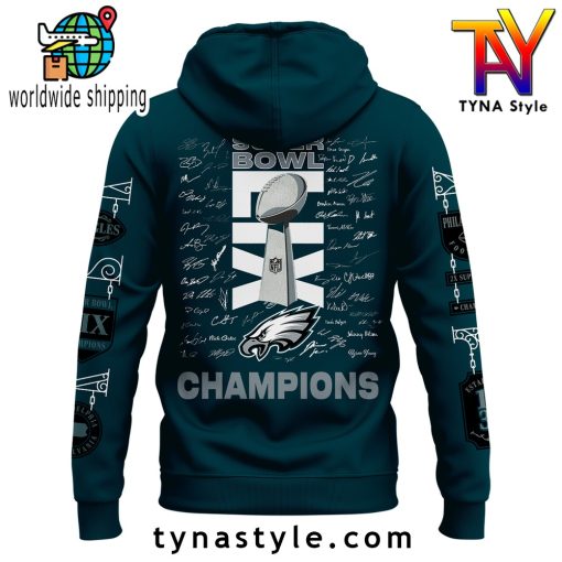 Philadelphia Eagles Super Bowl LIX Champions Premium Hoodie Dark Green