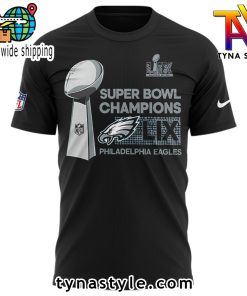 Philadelphia Eagles Super Bowl LIX Champions Premium T Shirt Black