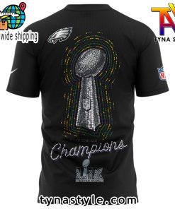 Philadelphia Eagles Super Bowl LIX Champions Premium T Shirt Black