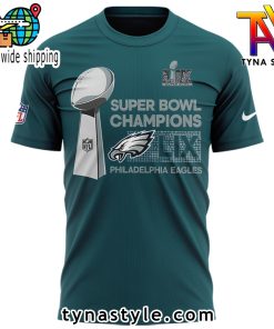 Philadelphia Eagles Super Bowl LIX Champions Premium T Shirt Dark Green