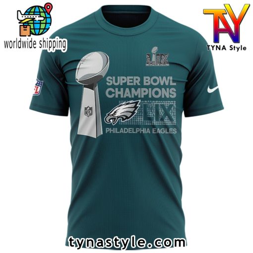 Philadelphia Eagles Super Bowl LIX Champions Premium T Shirt Dark Green