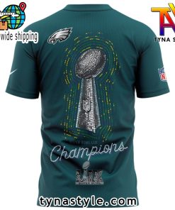 Philadelphia Eagles Super Bowl LIX Champions Premium T Shirt Dark Green