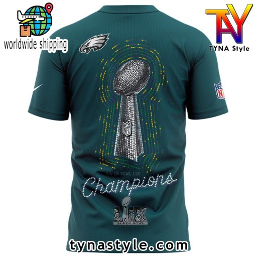 Philadelphia Eagles Super Bowl LIX Champions Premium T Shirt Dark Green