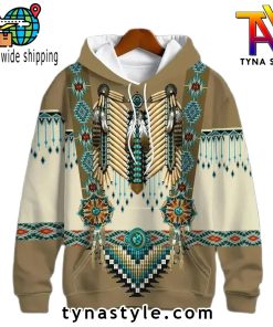 Vintage Ethnic Pattern Print Hoodie Limited Edition