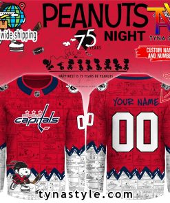 Washington Capitals Peanuts 75 Years Night Hockey Jersey