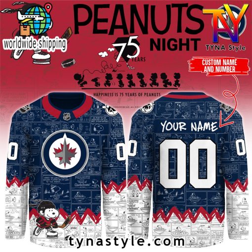 Winnipeg Jets Peanuts 75 Years Night Hockey Jersey