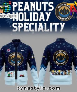 Cleveland Monsters x Peanuts Snoopy Nike Baseball Jacket Snow Night