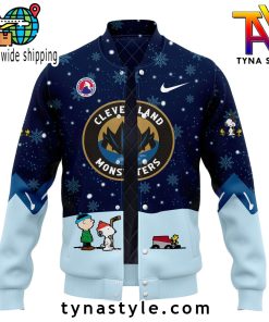 Cleveland Monsters x Peanuts & Snoopy Nike Baseball Jacket Snow Night