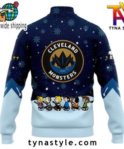 Cleveland Monsters x Peanuts Snoopy Nike Baseball Jacket Snow Night