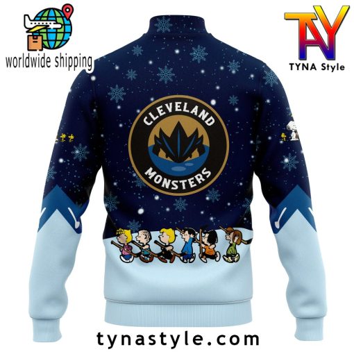 Cleveland Monsters x Peanuts & Snoopy Nike Baseball Jacket Snow Night