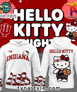 Indiana Hoosiers x Hello Kitty Hoodie White Limited Edition