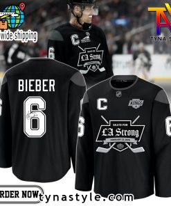 Los Angeles Kings “Skate For LA Strong” Justin Bieber Signed Hockey Jersey