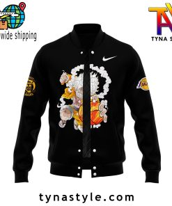 Los Angeles Laker x One Piece Black Baseball Jacket V2