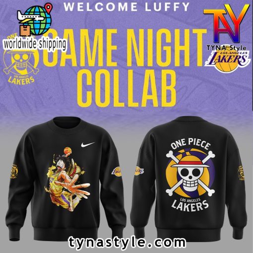 Los Angeles Laker x One Piece Black Sweatshirt V1