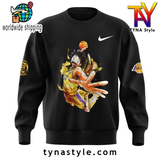 Los Angeles Laker x One Piece Black Sweatshirt V1