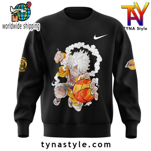 Los Angeles Laker x One Piece Black Sweatshirt V2