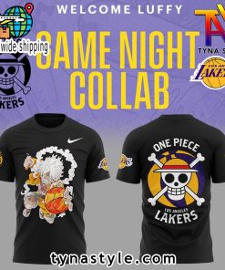 Los Angeles Laker x One Piece Black T-Shirt V2