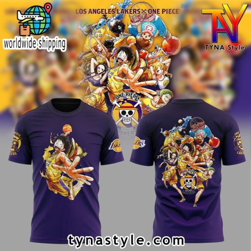 Los Angeles Laker x One Piece Black/Purple T-Shirt