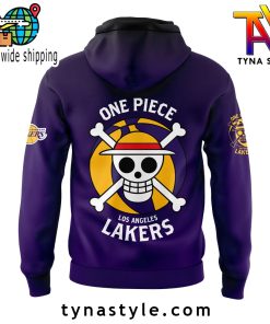 Los Angeles Laker x One Piece PurpleBlack Hoodie