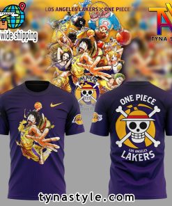 Los Angeles Laker x One Piece PurpleBlack TShirt