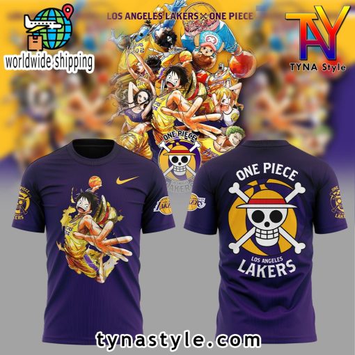 Los Angeles Laker x One Piece Purple/Black T-Shirt