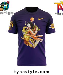 Los Angeles Laker x One Piece PurpleBlack TShirt